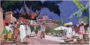Jean Laborde (1804-78) és I. Ranavalona királynő (1788-1861) Madagaszkáron 1855 körül, 1910-20 körül